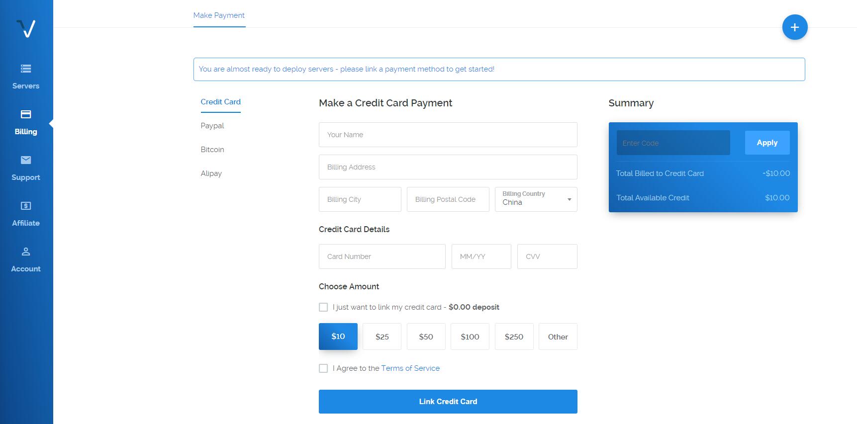 Vultr VPS付款方式