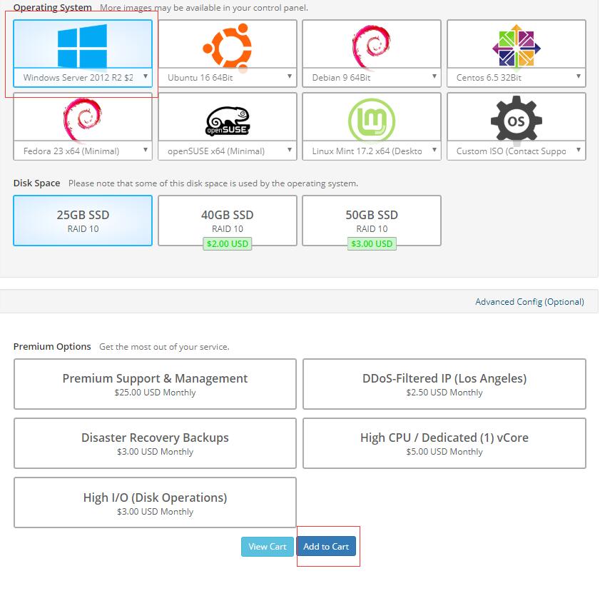 美国VPS VirMach 套餐配置系统磁盘选择