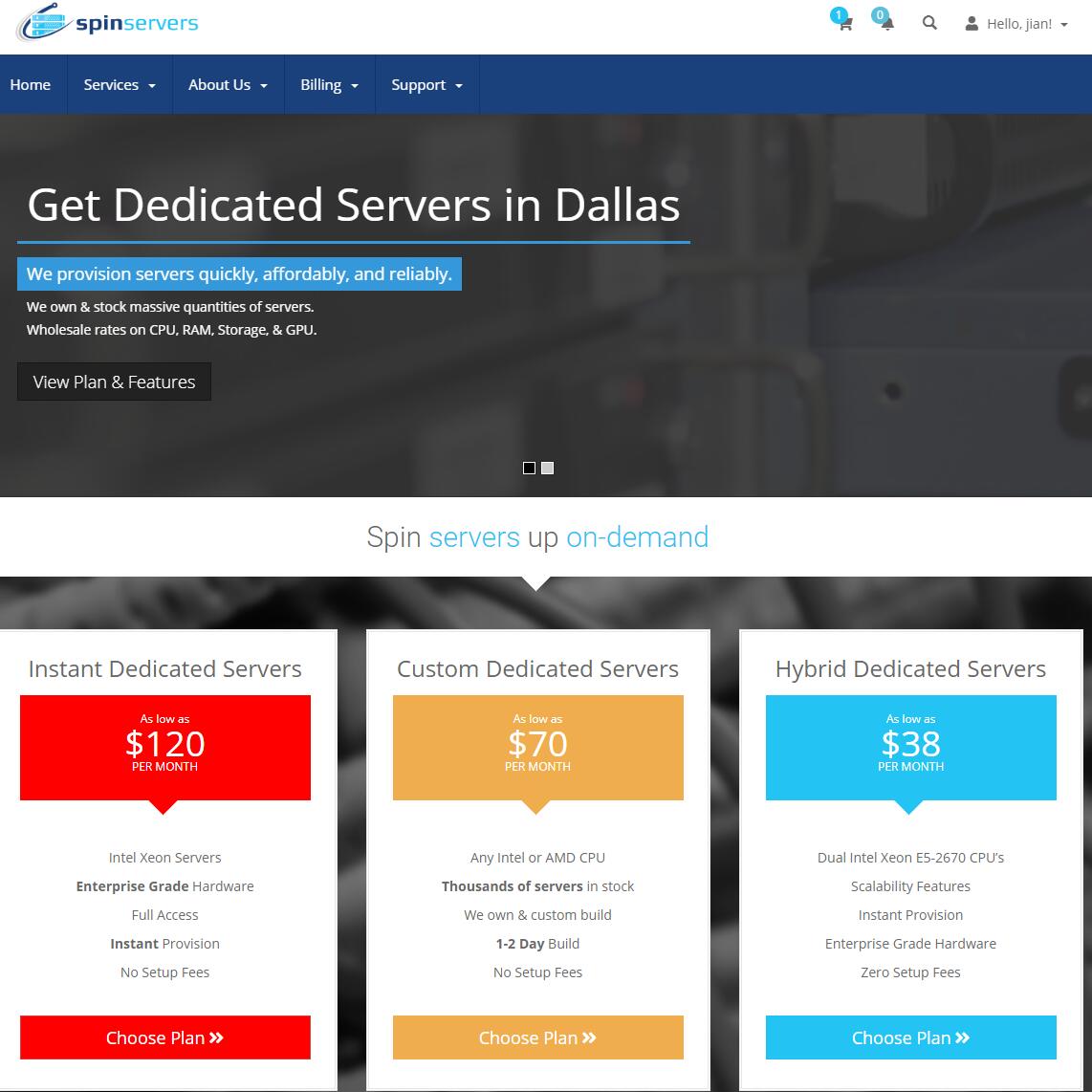 spinservers：达拉斯便宜服务器，$19/E5-2670/8g内存/500g硬盘/10T流量-国外主机测评