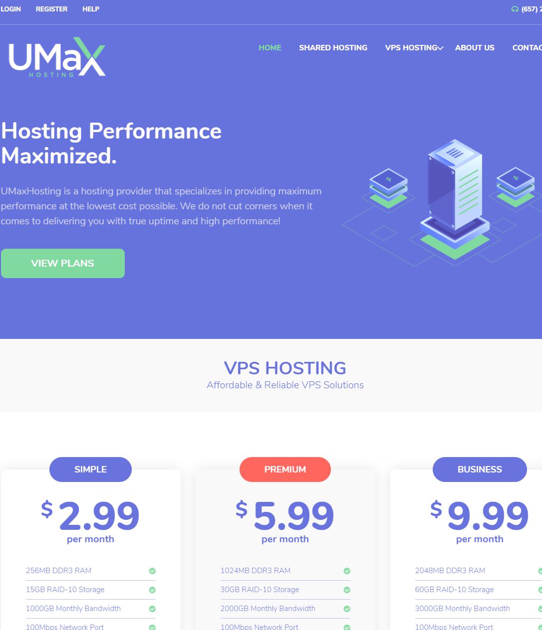 Windows系统vps$9.99/月 2核CPU/2G内存/40G硬盘/3T流量/1Gbps KVM 达拉斯 UMaxHosting-国外主机测评