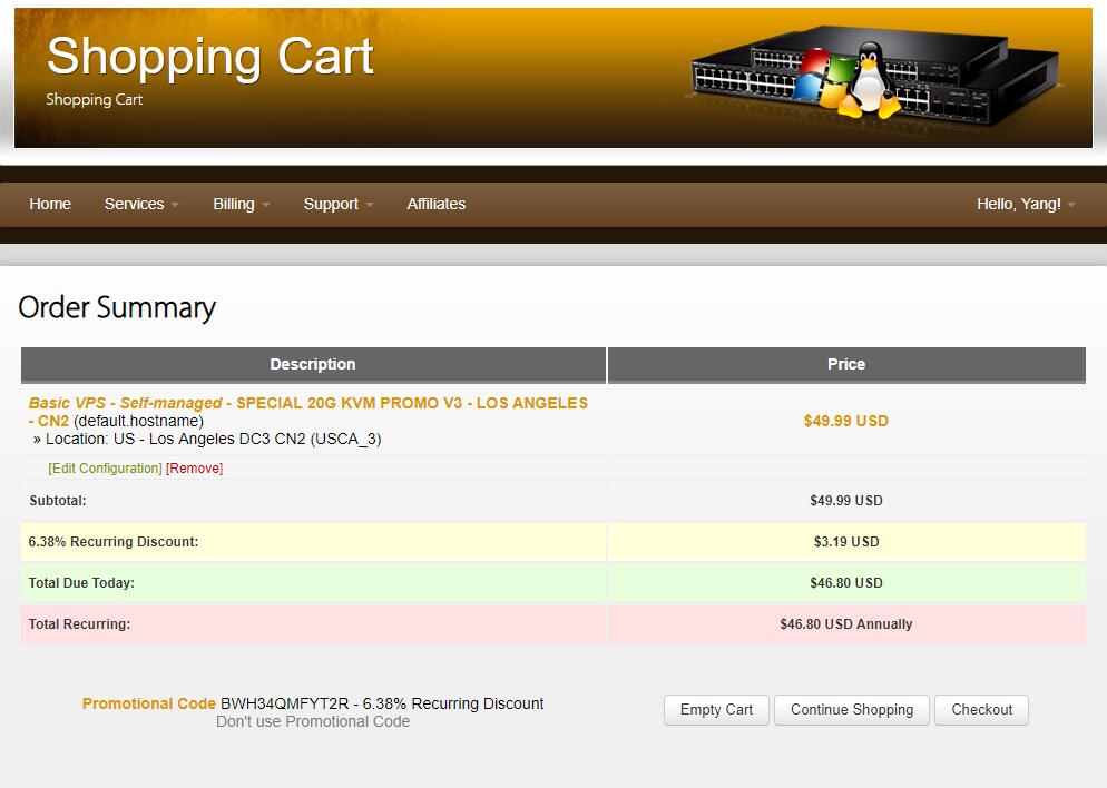 搬瓦工DC9 CN2 GIA限量版补货，最便宜美国CN2，$37.79/年-国外主机测评