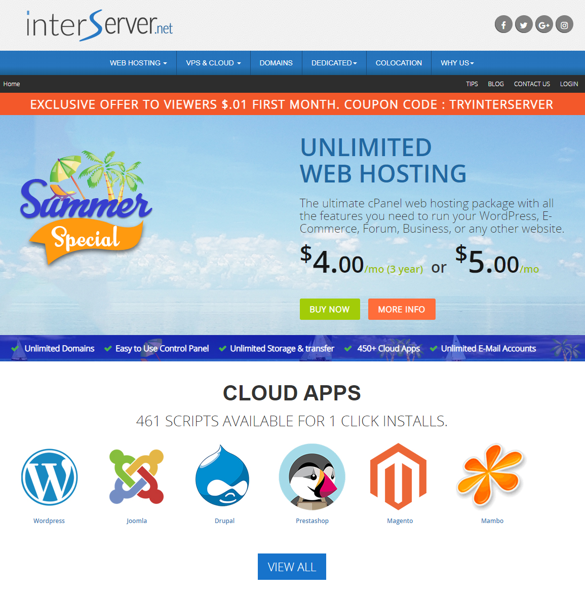 #福利#便宜美国VPS InterServer 推荐，首月0.1美元-国外主机测评