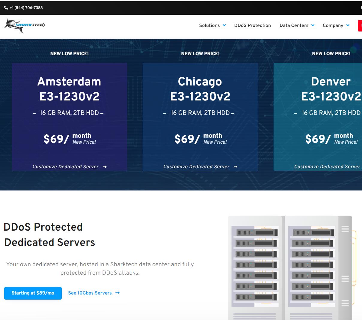 Sharktech美国服务器促销，E3-1270v2、16G内存、1Gbps带宽不限流量、60G防御、$149/月-国外主机测评
