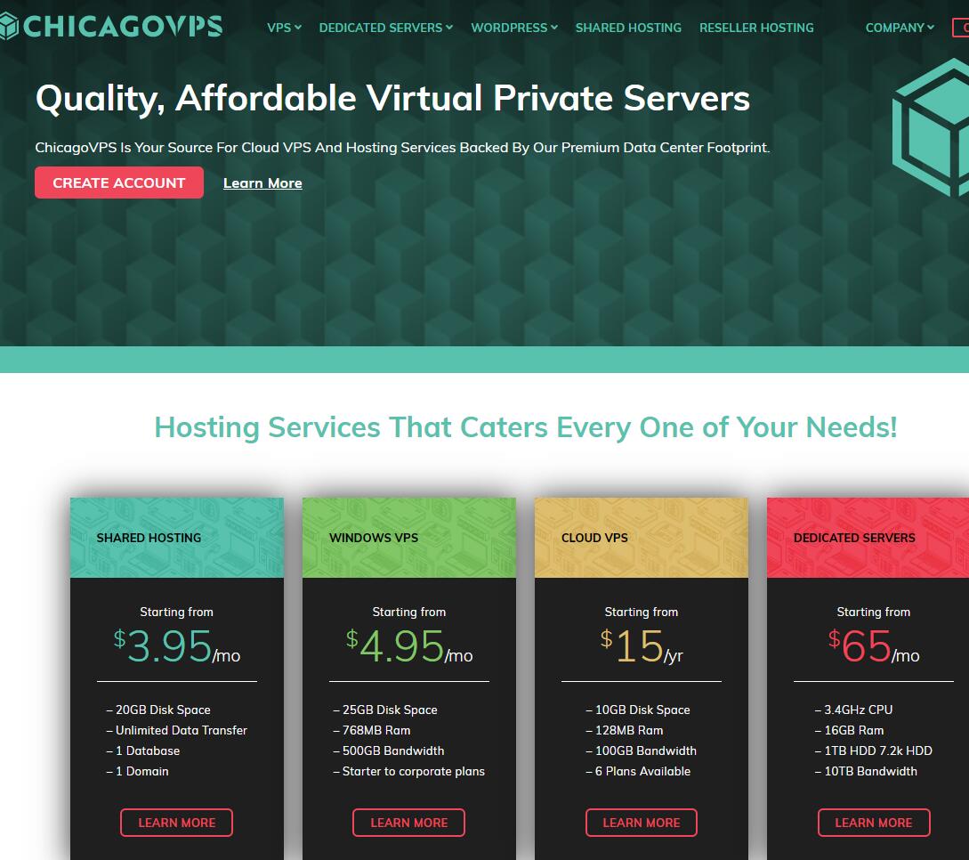 ChicagoVPS：$6/月/2GB内存/50GB SSD空间/2TB流量/1Gbps/KVM/免费Windows/洛杉矶/纽约-国外主机测评