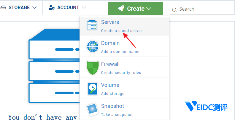 Hostwinds创建新服务器方案