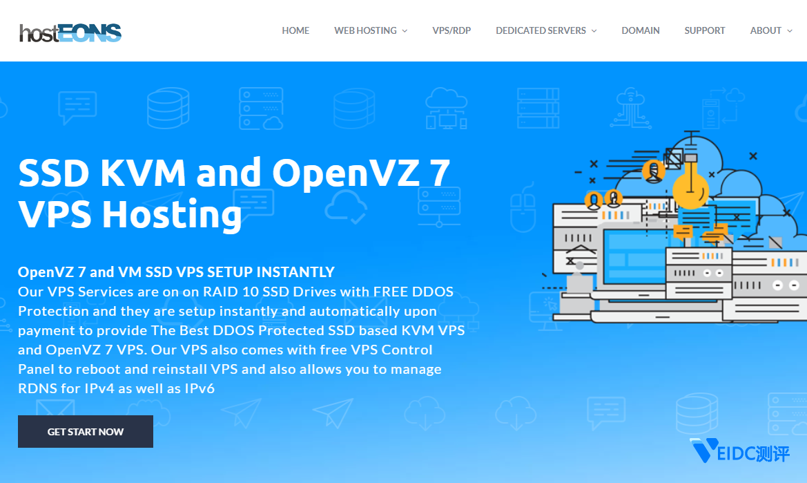 hosteons：8折循环优惠码，$21.6/年，美国不限流量VPS（带Windows系统），可看4K视频，支持PayPal+支付宝-国外主机测评