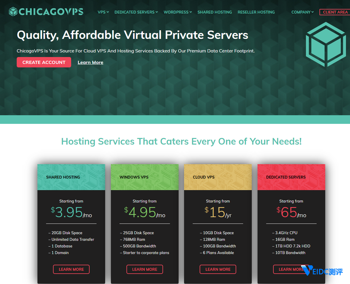 ChicagoVPS：可选8大数据中心/Windows系统 VPS 6.95美元起/洛杉矶VPS月付1.25美元起-国外主机测评