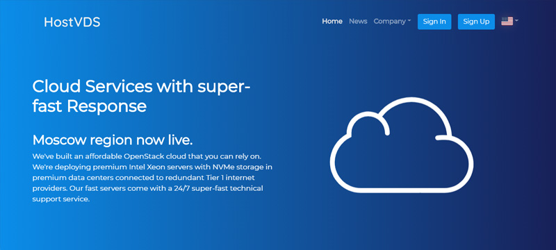HostVDS：月付5.49元，俄罗斯OpenStack云服务器，1G内存/1核/10gNVMe，不限流量 附简单测评-国外主机测评