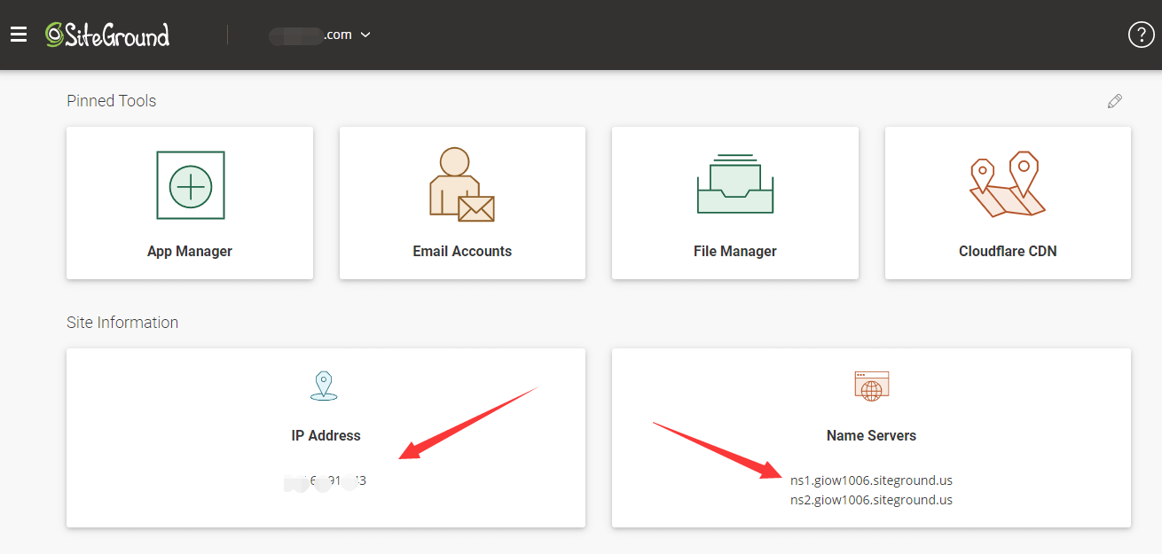 siteground NS和A记录
