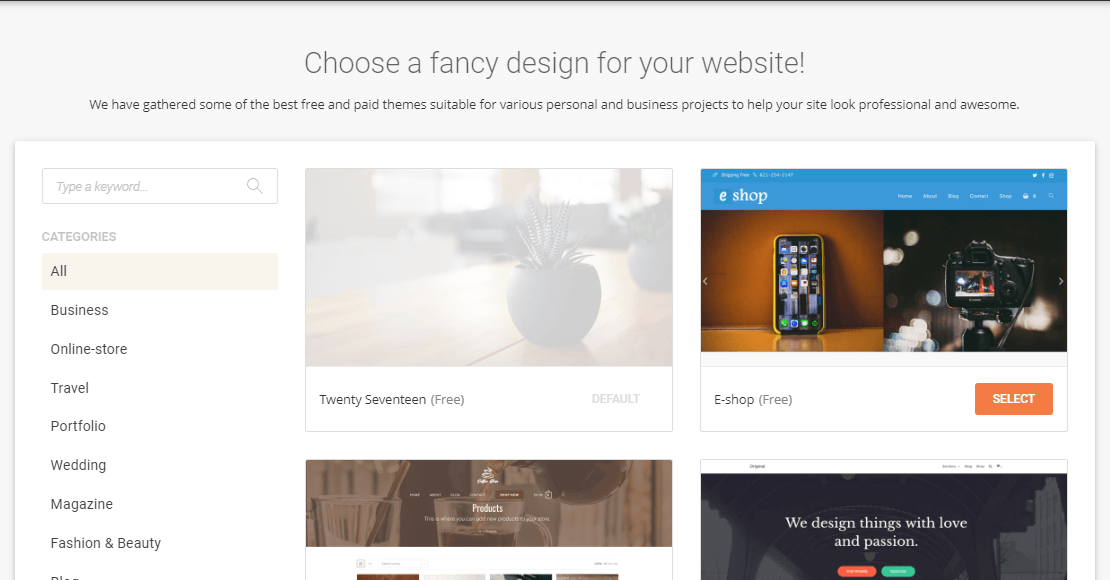 siteground选择wordpress主题