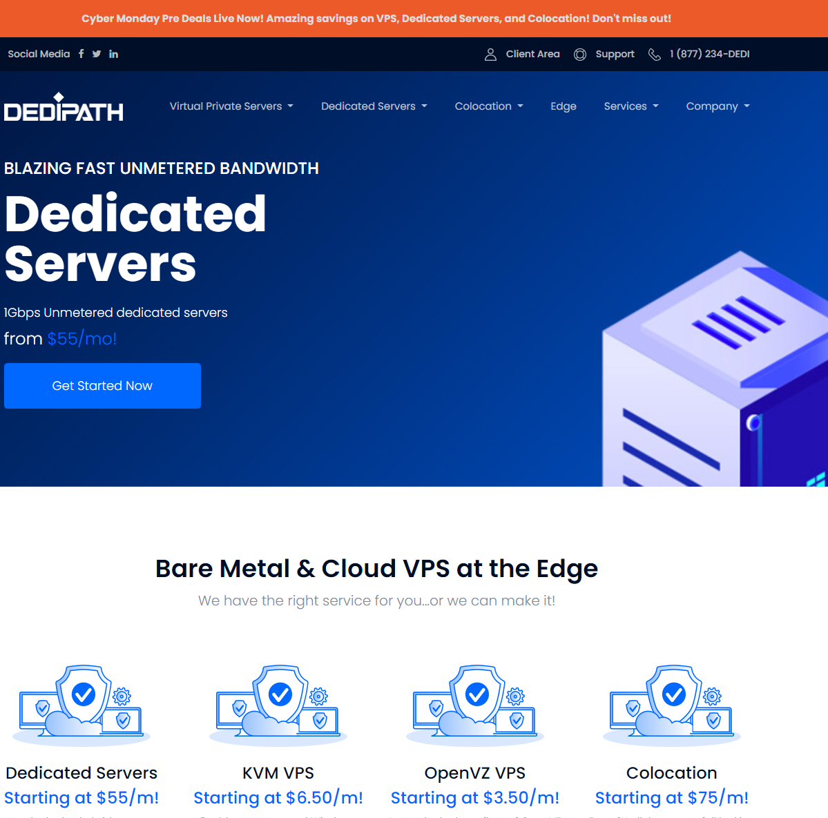 DediPath春节5折优惠，1Gbps带宽，不限流量，VPS低至$10/年、独立服务器低至$44/月，10Gbps带宽不限流量独服$349/月-国外主机测评