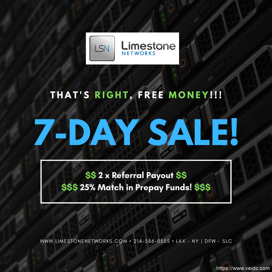 limestonenetworks独服2021年最新促销1Gbps带宽，E-2234+32GB内存，低至$97/月可选纽约、洛杉矶或达拉斯机房/充值返25%金额-国外主机测评