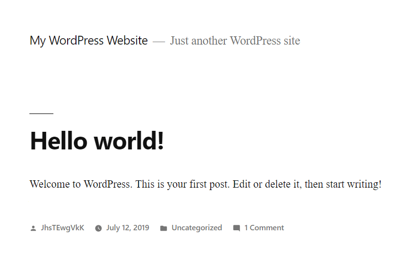 cPanel WP默认页面