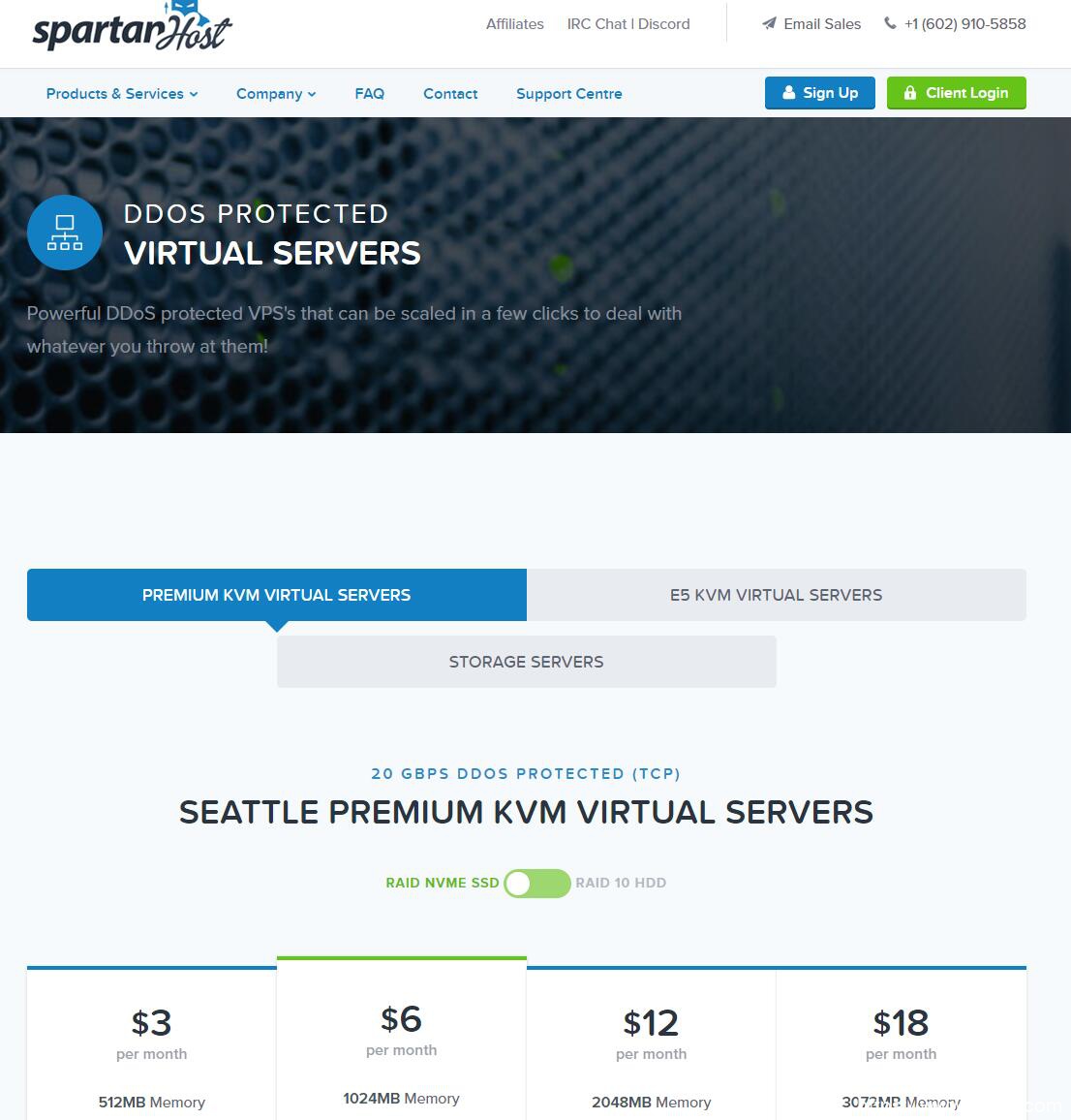 SpartanHost：美国cera机房/512MB内存/10GB NVMe空间/1TB流量/1Gbps端口/DDoS/KVM/西雅图仅$2.5/月-国外主机测评