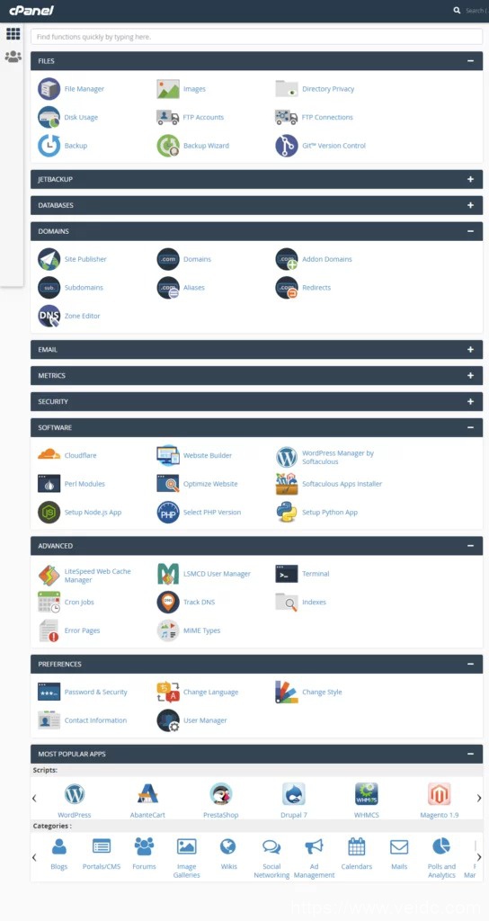 cPanel 控制面板