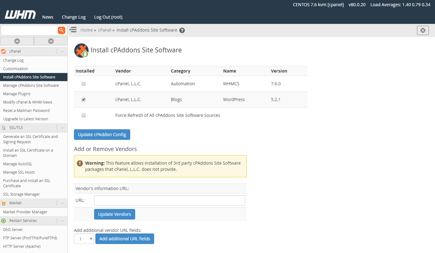 WHM安装WordPress插件