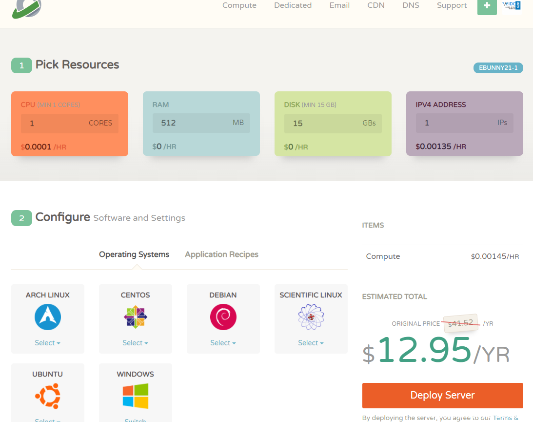 CloudCone：美国洛杉矶KVM VPS云服务器/512MB内存/15GB SSD空间/1TB流量/1Gbps端口$12.95/年-国外主机测评