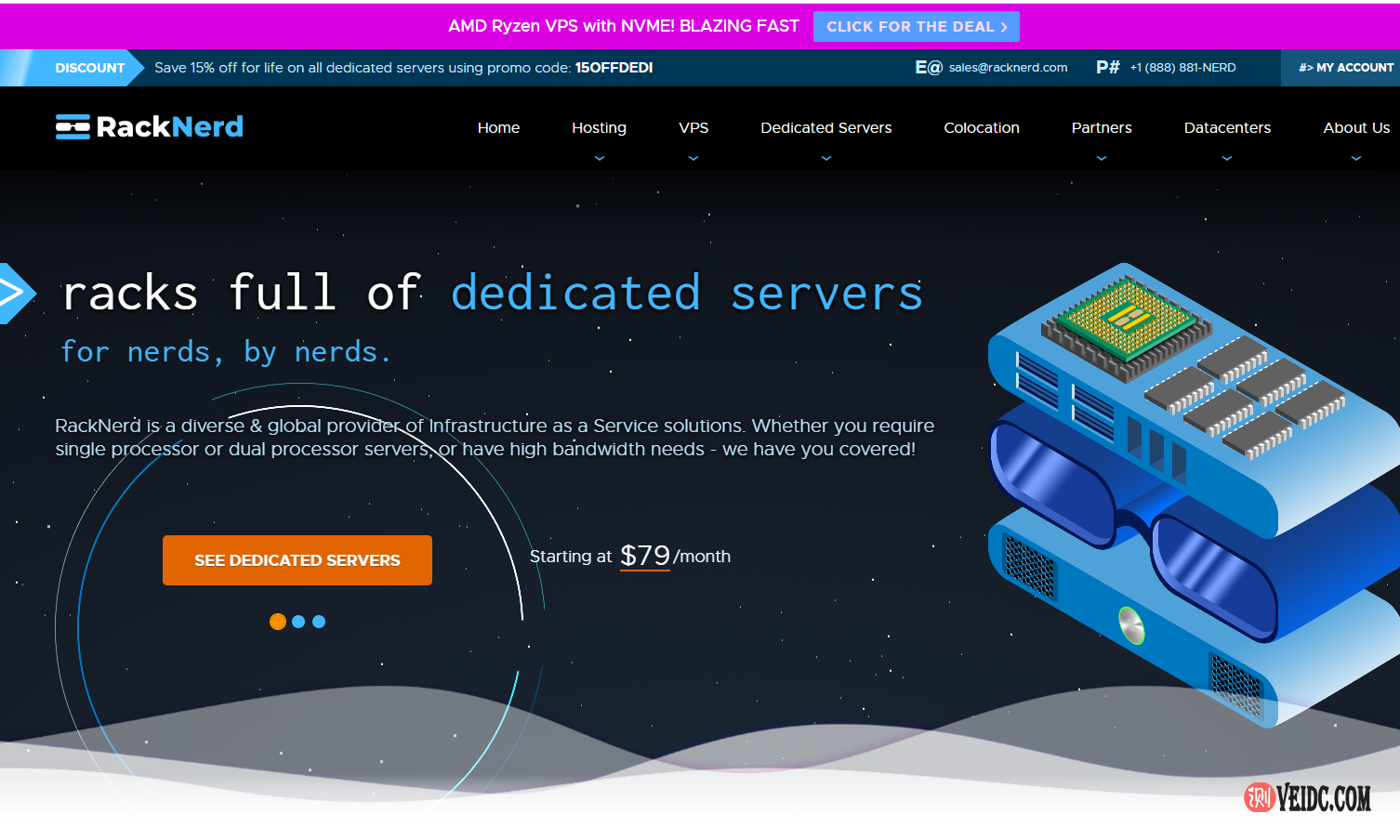 RackNerd：美国便宜VPS补货，1G内存/1核/20G SSD/3T流量，支持PayPal和支付宝/$12.97/年-国外主机测评