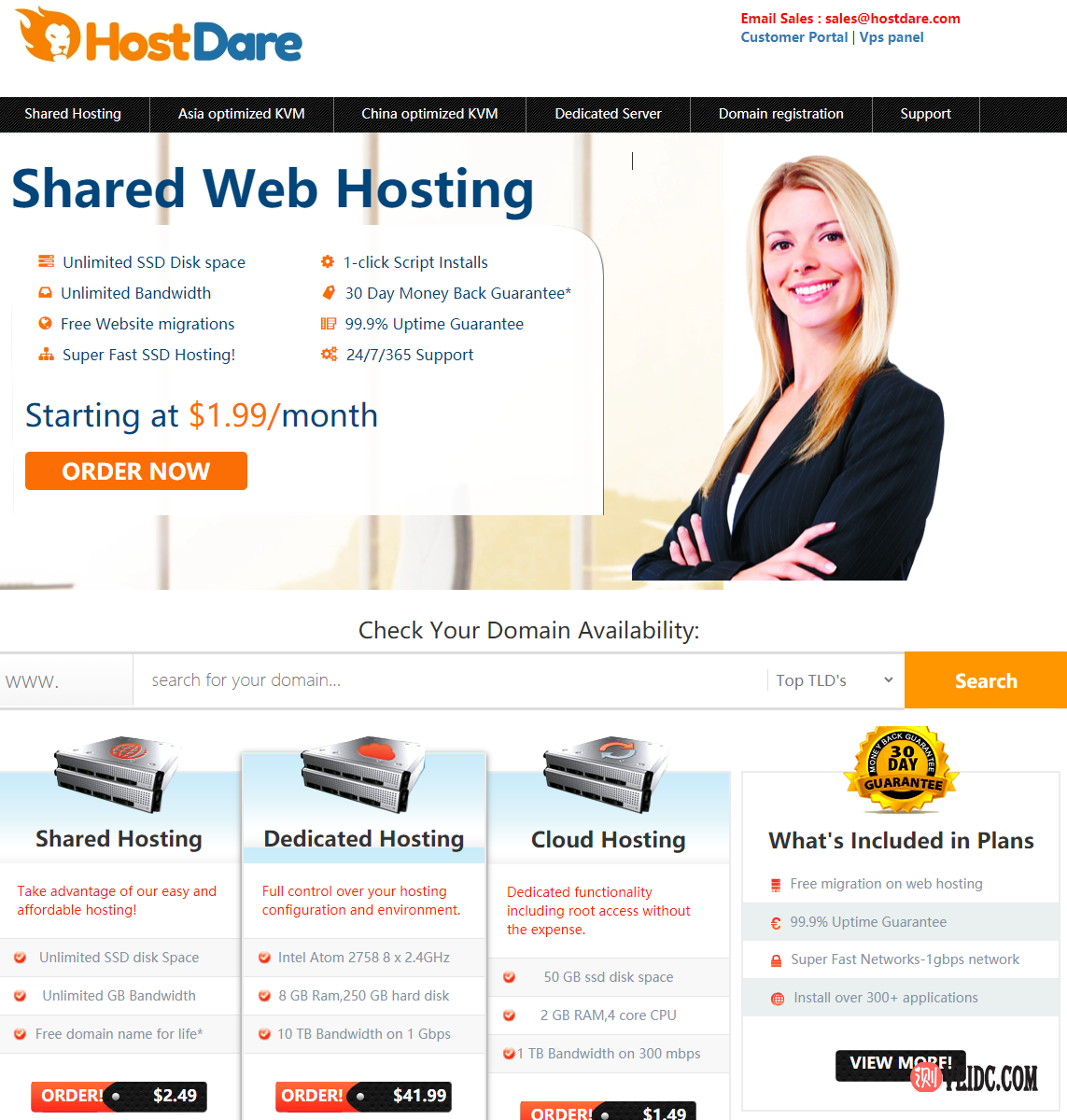 HostDare 2021年超级折扣，洛杉矶CN2 GT VPS全线6.5折优惠，$25.99/年起-国外主机测评