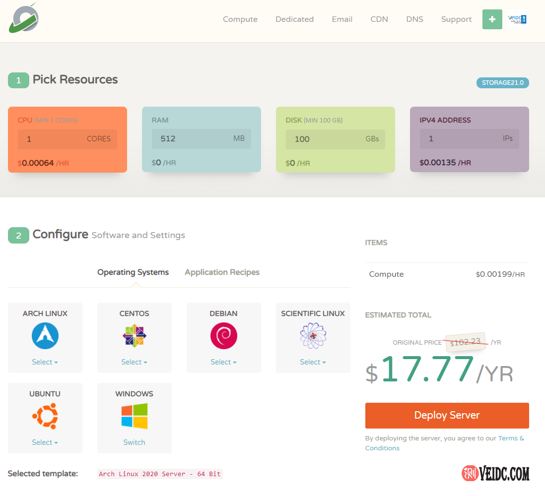 CloudCone：美国大硬盘VPS低至$17.77/年，KVM虚拟化，HDD硬盘，洛杉矶CN2 GT线路-国外主机测评