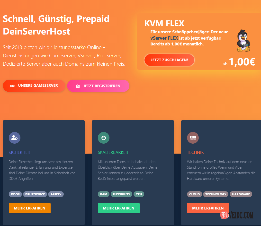 DeinServerHost：Core i3 6100/16G/1T HDD/30T/1Gbps/1IP/德国独服/月付€23-国外主机测评