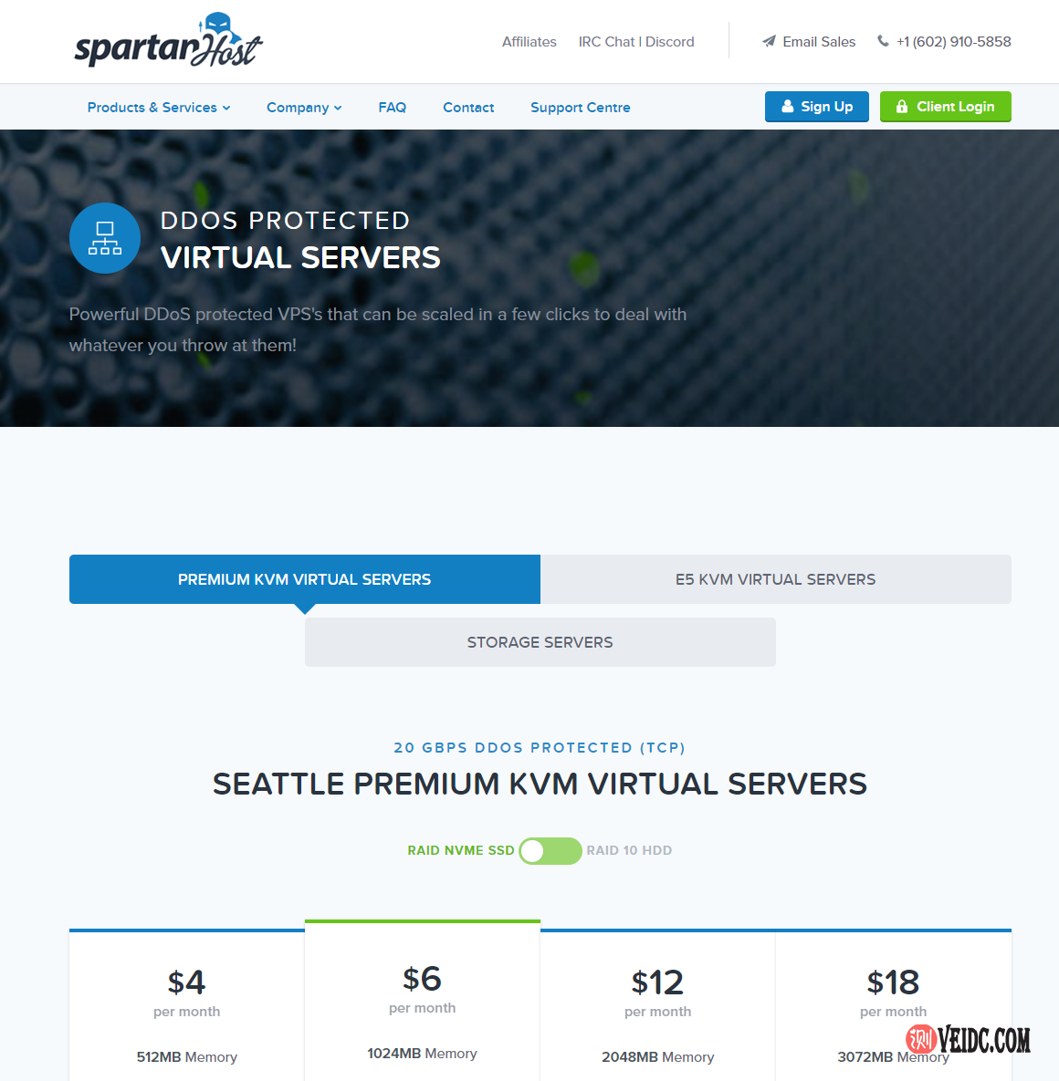 SpartanHost：美国ceranetworks/512MB内存/10GB NVMe空间/1TB流量/10Gbps端口/DDoS/KVM/西雅图/$3.5/月起-国外主机测评