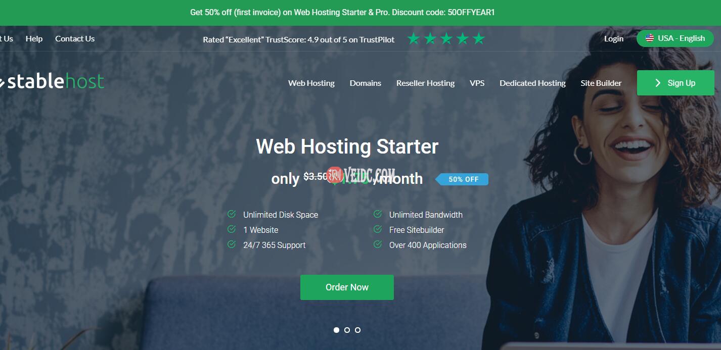 美国StableHost无限空间口牌好性价比高+可选新加坡机房，三年付低至$1.75 /月-国外主机测评