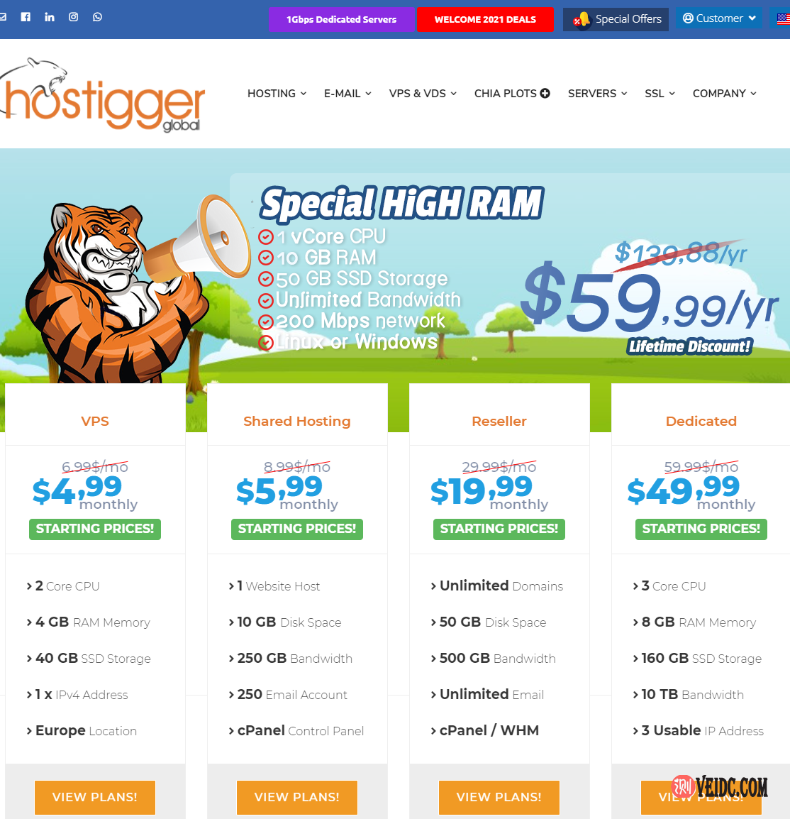 Hostiger土耳其10G大内存VPS：伊斯坦布尔机房，1核/50GB SSD/200Mbps带宽不限流量/59.99美元/年-国外主机测评