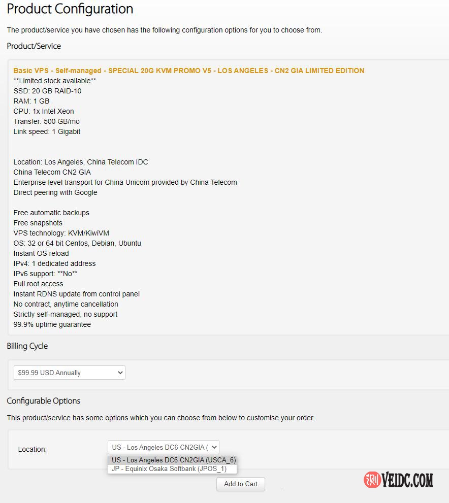 搬瓦工：CN2 GIA-E 限量版VPS补货,可选DC6 CN2 GIA-E和日本软银机房 ，折后$93/年-国外主机测评