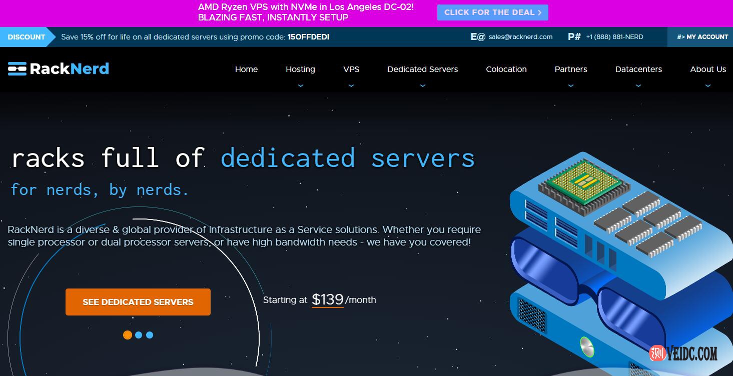 RackNerd ：美国便宜VPS/2核1.5G内存20 GB SSD/1Gbps端口月流量4 TB/可选洛杉矶、圣何塞、芝加哥、纽约等机房/$16.55/年-国外主机测评