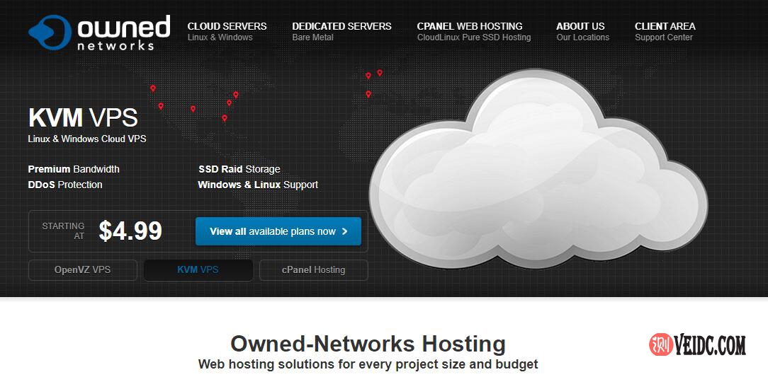 Owned-Networks：1核/1G/30G SSD/1T/1Gbps/KVM/洛杉矶Psychz机房/月付$5起-国外主机测评