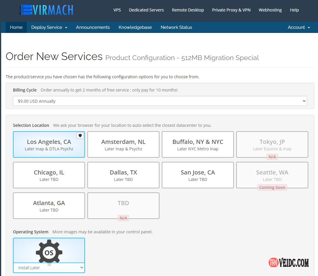VirMach：夏季8折促销，洛杉矶等多机房可选/1Gbps端口，KVM架构，$7.2/年起，支持支付宝-国外主机测评