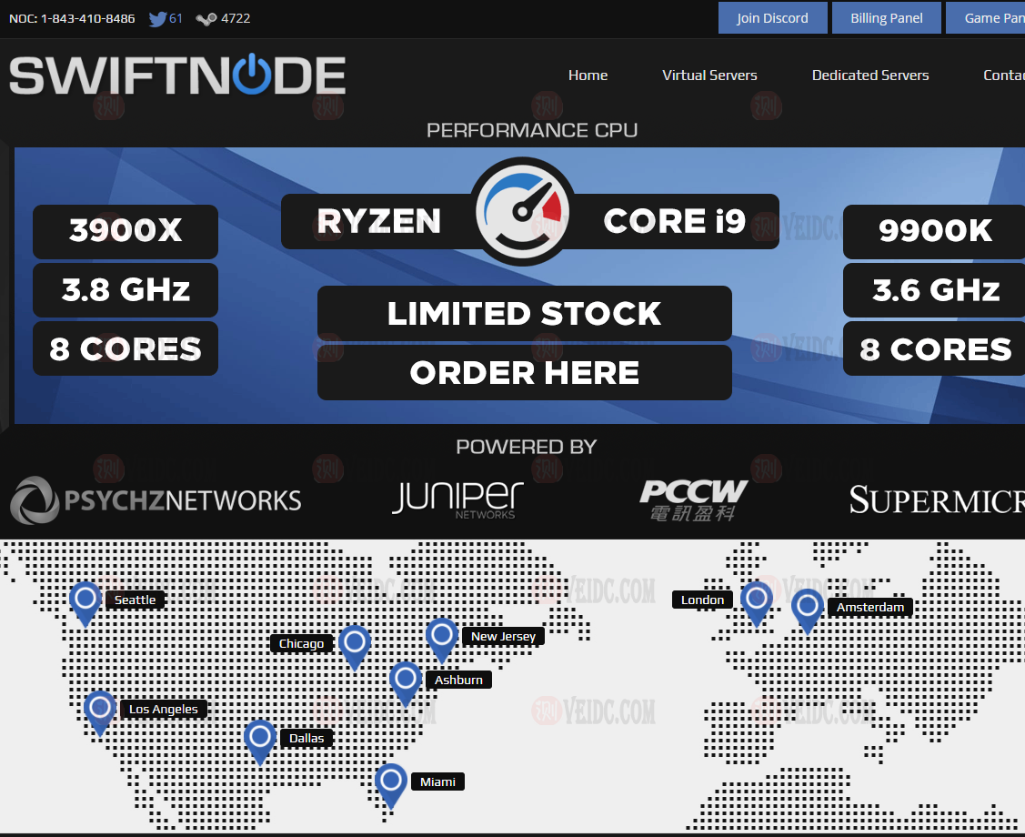 Swiftnode：美国大带宽不限流量高防服务器/Xeon E3-1230v5/32GB DDR4/1 TB SSD/1Gbps或10Gbps不限流量/$139.00/月起-国外主机测评