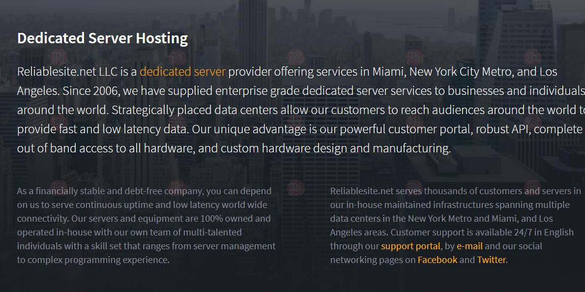 ReliableSite：美国服务器/超高性价比/可选洛杉矶、纽约、迈阿密机房/E3 1245 V2/32GB/2TB HDD/1Gbps端口/$47/月起-国外主机测评