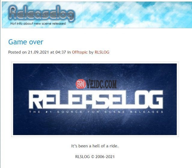 盗版已毫无前途，知名盗版博客网站Releaselog宣布关站-国外主机测评