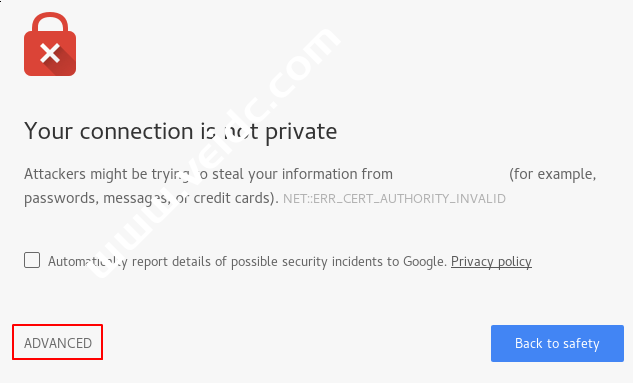 Nginx 自签名证书警告