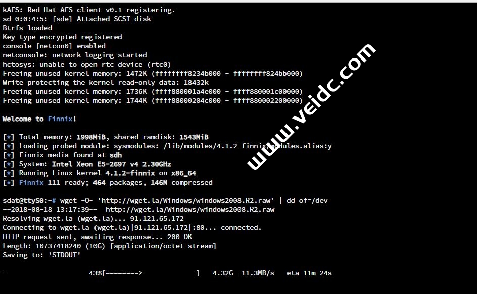 Linode VPS 安装 Windows 2008 R2系统示例教程步骤5安装Windows 2008 R2操作系统