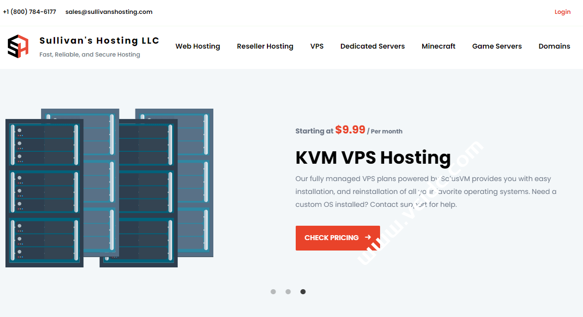 SullivansHosting：全托管美国堪萨斯VPS，1核1G/15GB硬盘/250GB流量/1Gbps/4.99美元/月-国外主机测评