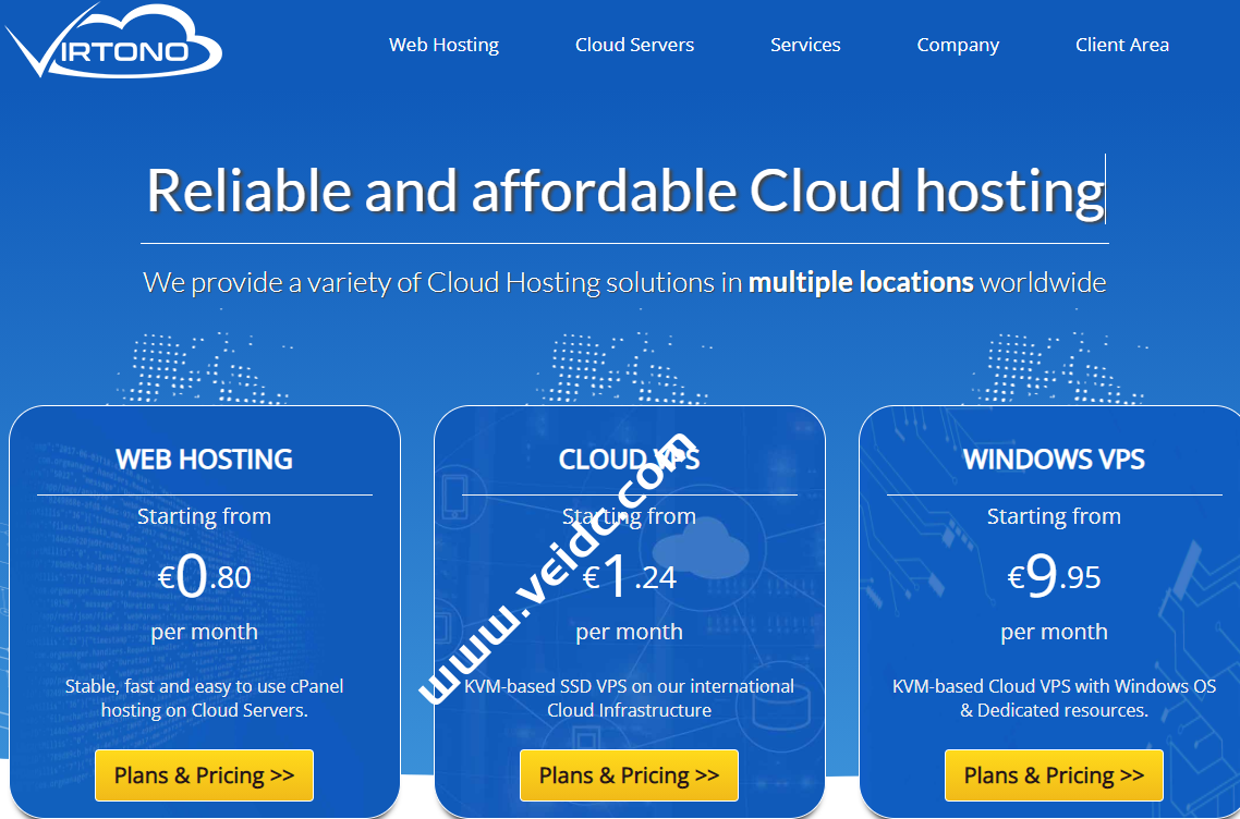 virtono：新增美国洛杉矶/纽约/西班牙马德里/法国巴黎/瑞典机房，云服务器促销，19.95欧元/年起-国外主机测评