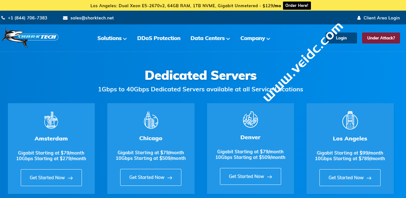 Sharktech：美国高防服务器，双E5/1TB NVMe/不限流量，月付129美元起，可选1Gbps和10Gbps带宽-国外主机测评