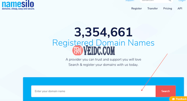 进入namesilo官网选择域名