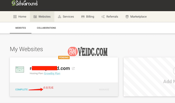 进入Websites栏目