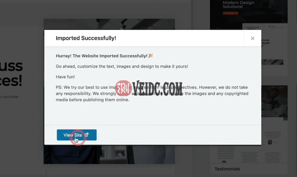 导入成功，查看网站