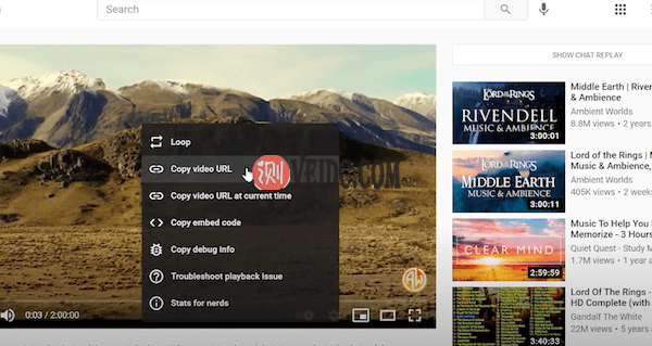 点击右键，选择copy视频地址