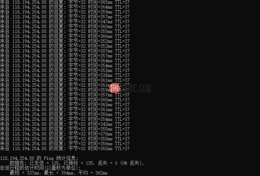 UCloud台湾VPS本地Ping延迟测试