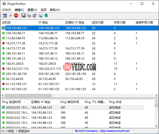 PingInfoView 批量检测