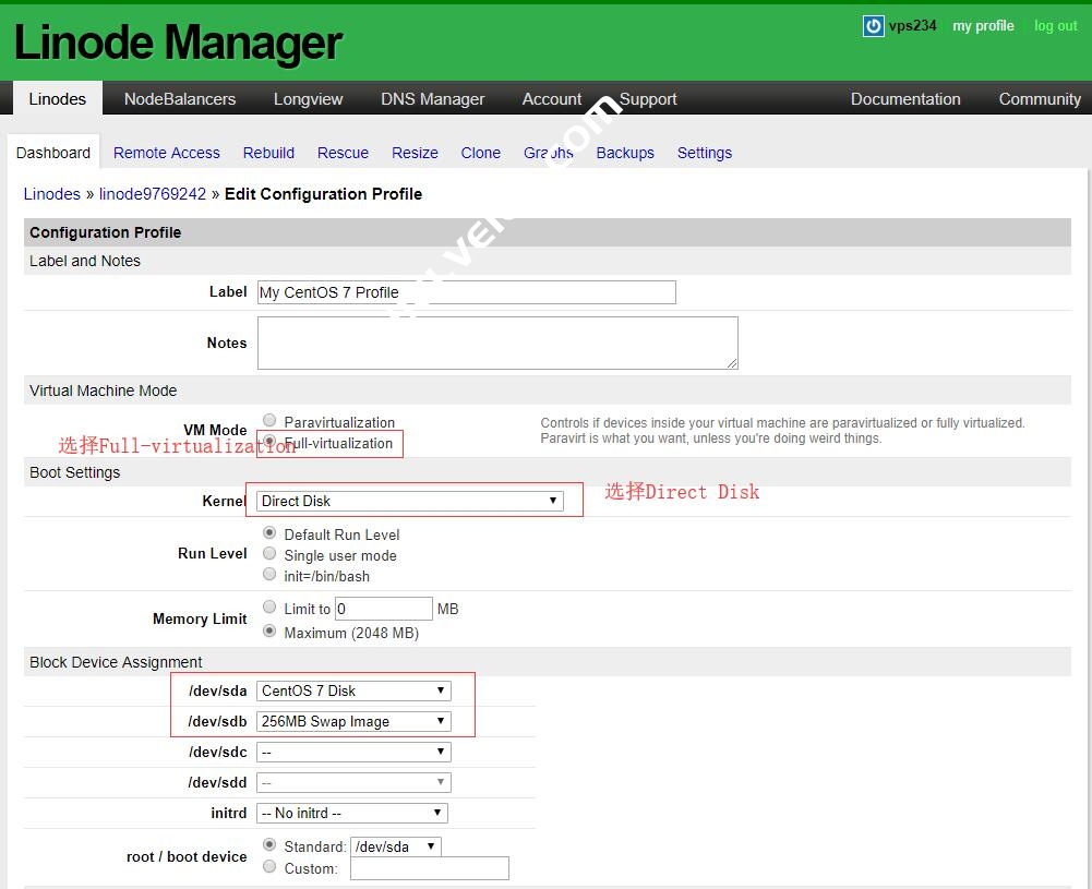 Linode VPS 安装 Windows 2008 R2系统示例教程步骤2设置磁盘