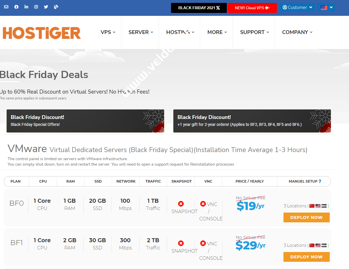 Hostigger：黑色星期五，1核/1G内存/20G SSD/100Mbps/1T流量，19美元/年，买两年送一年-国外主机测评