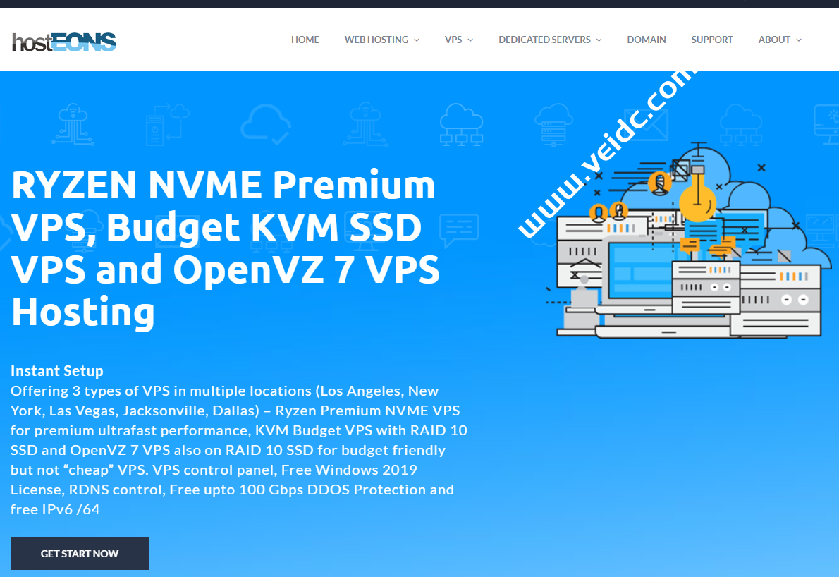 hostEONS：双11优惠，美国VPS年付$21起，新购双倍流量、双倍硬盘，1Gbps端口，免费100Gbps DDoS防御-国外主机测评