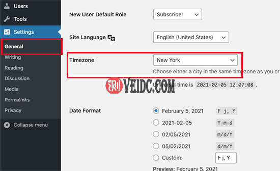 WordPress时区设置